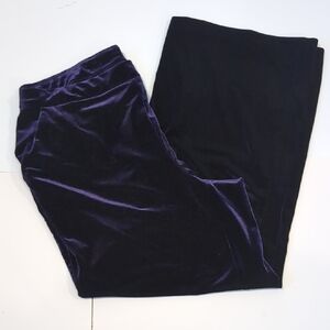 Michel Studio Purple Wide Leg Velour Pants